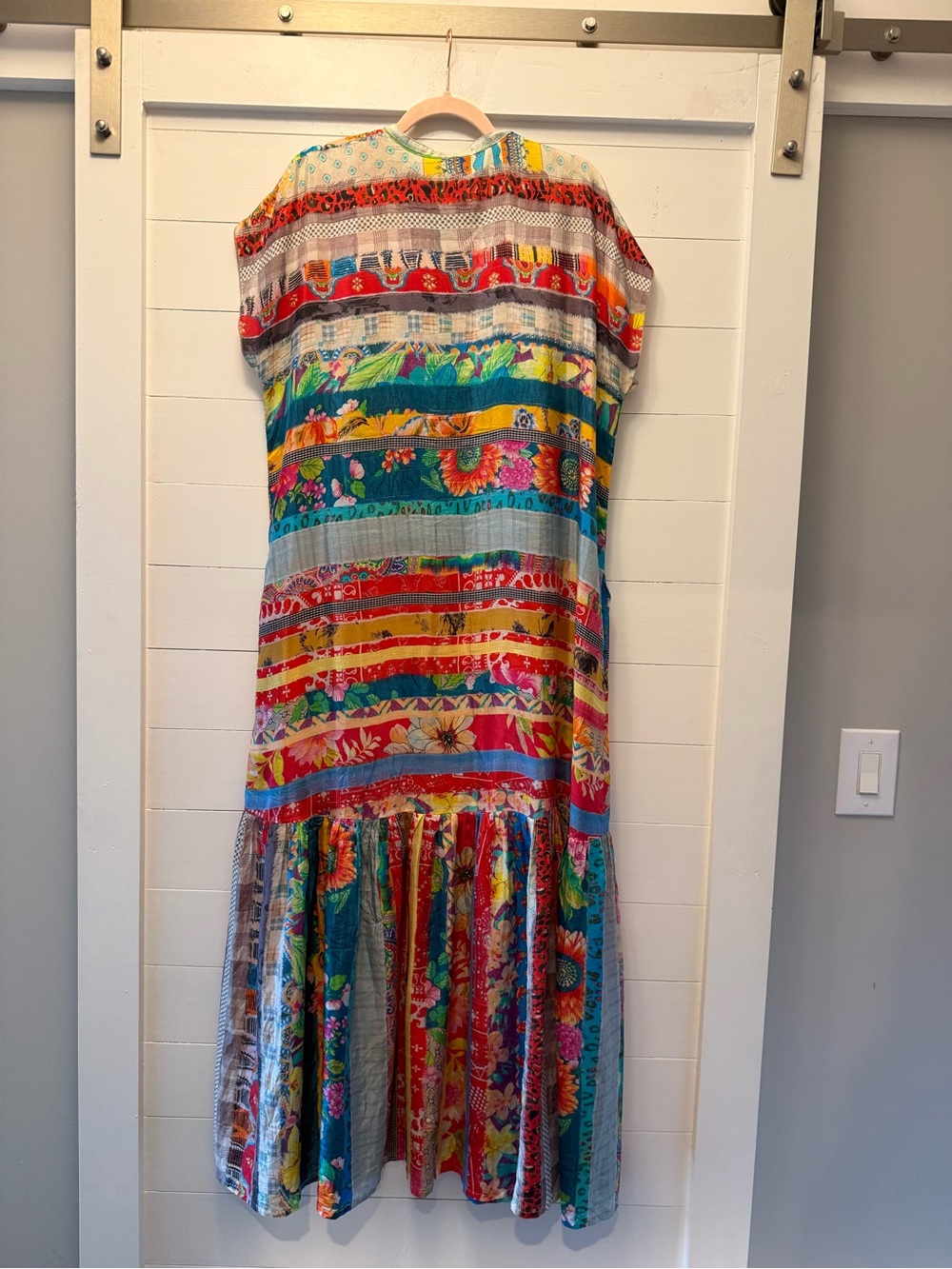 Johnny Was Multicolor Striped Floral Maxi Dress - Picture 4 of 5
